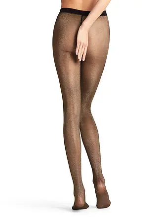 FALKE | Modestrumpfhose GLITTER noir / or | schwarz